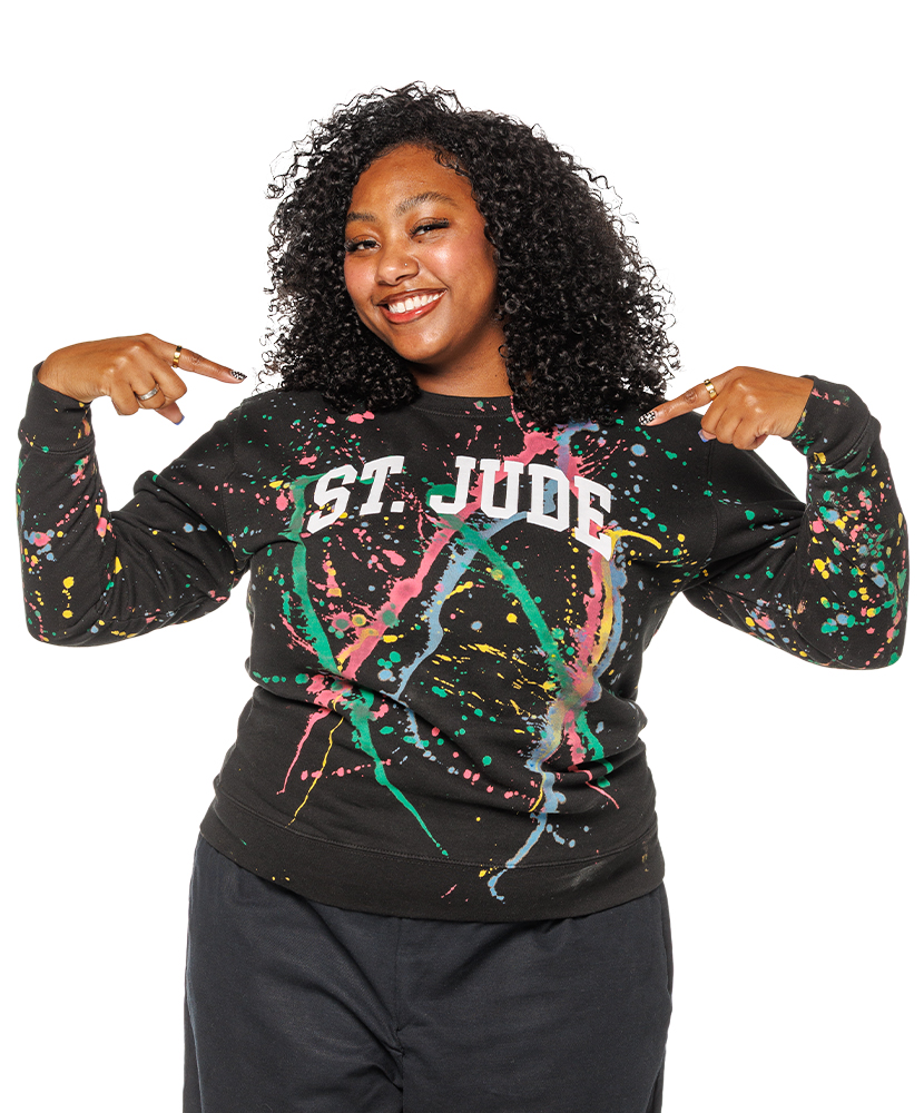 Primary image St. Jude Collegiate Splatter Sweatshirt
